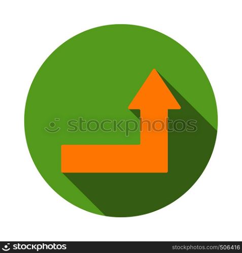 Arrow right-up icon in flat style on a white background. Arrow right-up icon, flat style
