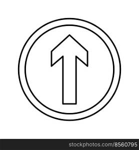 arrow road sign line icon vector. arrow road sign sign. isolated contour symbol black illustration. arrow road sign line icon vector illustration