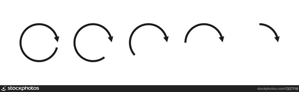Arrow round icon vector. Black arrow circle recycle design. Black circle arrow. Recycle set icon vector. EPS 10