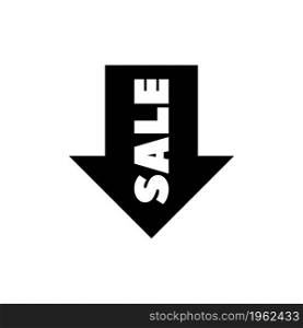 Arrow Sale. Flat Vector Icon. Simple black symbol on white background. Arrow Sale Flat Vector Icon
