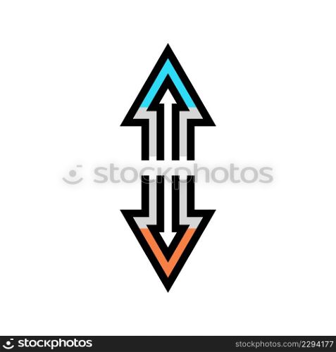 arrow scroll color icon vector. arrow scroll sign. isolated symbol illustration. arrow scroll color icon vector illustration