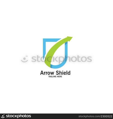 Arrow shield faster vector logo icon illustration design  