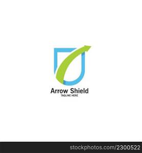 Arrow shield faster vector logo icon illustration design  