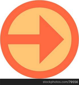 Arrow sign direction icon circle button in circular shape. Quick and easy recolorable shape isolated from background. Vector illustration a graphic element for design