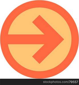 Arrow sign direction icon circle button in circular shape. Quick and easy recolorable shape isolated from background. Vector illustration a graphic element for design