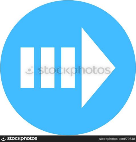 Arrow sign direction icon circle button in circular shape. Quick and easy recolorable shape. Vector illustration a graphic element