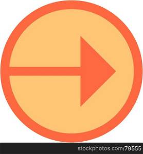 Arrow sign direction icon circle button in circular shape. Quick and easy recolorable shape. Vector illustration a graphic element