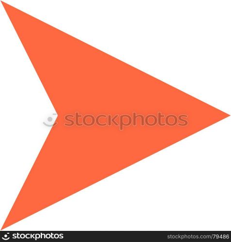 Arrow sign direction icon navigation button pointer pictogram. Quick and easy recolorable shape isolated from background. Vector illustration a graphic element for design.