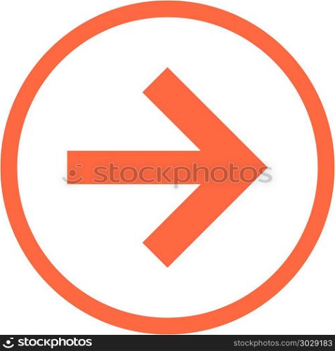 Arrow Sign Flat Circle Icon. Use it in all your designs. Arrow sign in circular icon created in thin line style. Quick and easy recolorable graphic element in technique vector illustration