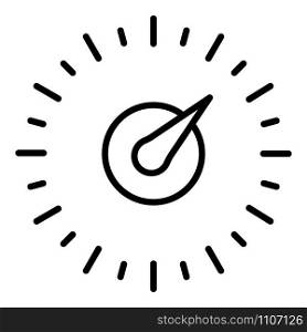 Arrow speedometer icon. Outline arrow speedometer vector icon for web design isolated on white background. Arrow speedometer icon, outline style