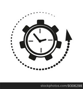 Arrow, time, gear, clock icon. Simple line, outline of icons for ui and ux, website or mobile application. Vector illustration. EPS 10.. Arrow, time, gear, clock icon. Simple line, outline of icons for ui and ux, website or mobile application. Vector illustration.