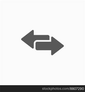 Arrow to left and right icon vector image
