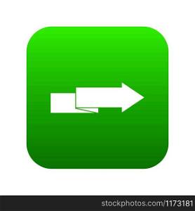 Arrow to right icon digital green for any design isolated on white vector illustration. Arrow to right icon digital green