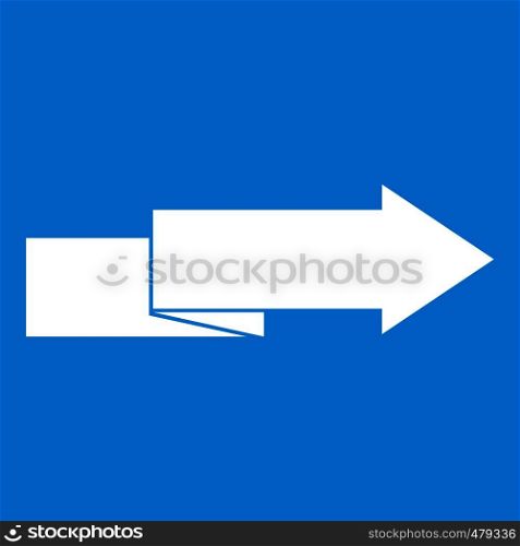 Arrow to right icon white isolated on blue background vector illustration. Arrow to right icon white