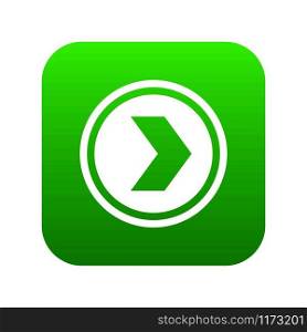 Arrow to right in circle icon digital green for any design isolated on white vector illustration. Arrow to right in circle icon digital green