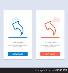 Arrow, Up, Back Blue and Red Download and Buy Now web Widget Card Template