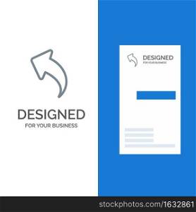 Arrow, Up, Back Grey Logo Design and Business Card Template