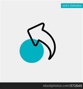 Arrow, Up, Back turquoise highlight circle point Vector icon