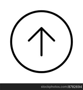 Arrow up circle icon line isolated on white background. Black flat thin icon on modern outline style. Linear symbol and editable stroke. Simple and pixel perfect stroke vector illustration.