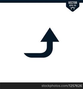 Arrow up direction icon collection in glyph style, solid color vector