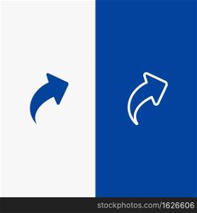 Arrow, Up, Direction, Right Line and Glyph Solid icon Blue banner Line and Glyph Solid icon Blue banner