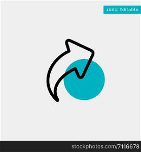Arrow, Up, Direction, Right turquoise highlight circle point Vector icon