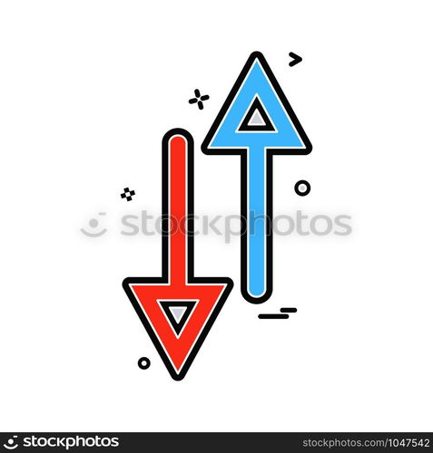 arrow up down way icon vector design