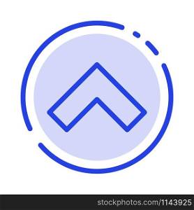 Arrow, Up, Forward Blue Dotted Line Line Icon