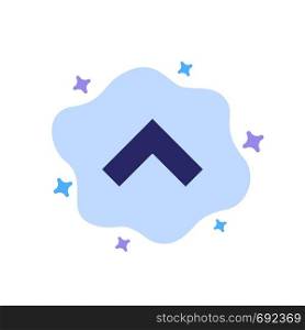 Arrow, Up, Forward Blue Icon on Abstract Cloud Background