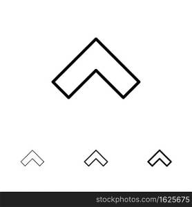 Arrow, Up, Forward Bold and thin black line icon set