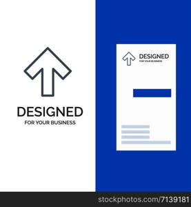 Arrow, Up, Forward Grey Logo Design and Business Card Template