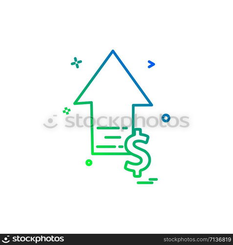 arrow up high dollar icon vector design