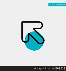 Arrow, Up, Left turquoise highlight circle point Vector icon