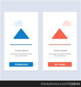 Arrow, Up, Play, Video Blue and Red Download and Buy Now web Widget Card Template