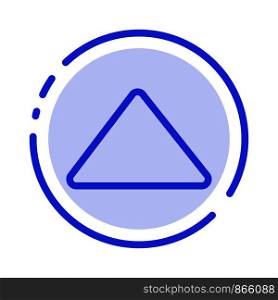Arrow, Up, Play, Video Blue Dotted Line Line Icon