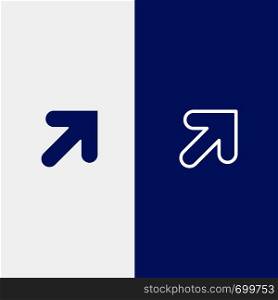 Arrow, Up, Right Line and Glyph Solid icon Blue banner Line and Glyph Solid icon Blue banner