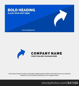 Arrow, Up, Right SOlid Icon Website Banner and Business Logo Template