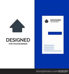 Arrow, Up, Upload Grey Logo Design and Business Card Template