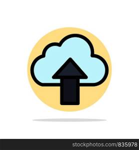 Arrow, Upload, Up, Cloud Abstract Circle Background Flat color Icon