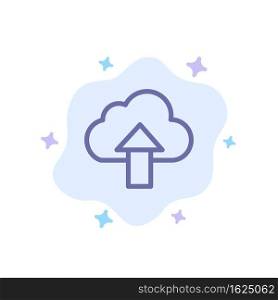 Arrow, Upload, Up, Cloud Blue Icon on Abstract Cloud Background