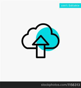 Arrow, Upload, Up, Cloud turquoise highlight circle point Vector icon