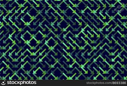 Arrow Vector seamless pattern Banner. Geometric striped ornament. Monochrome linear background