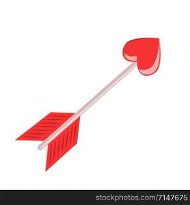arrow weapon with red heart symbol. vector illustration