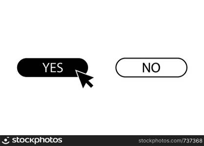 Arrow with button Yes and No. Vector illustration. Arrow with button Yes and No. Vector