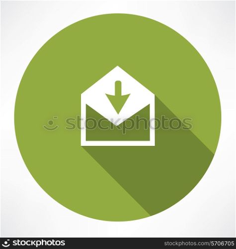 arrow with envelope. Flat modern style vector illustration