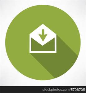 arrow with envelope. Flat modern style vector illustration