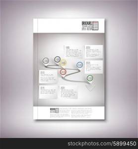 Arrow with pointer marks. Brochure, flyer or report for business, template vector.