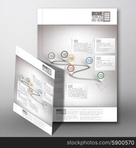 Arrow with pointer marks. Brochure, flyer or report for business, template vector.