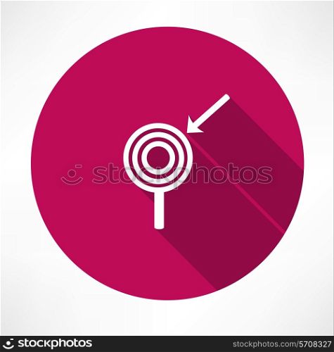 arrow with the target icon. Flat modern style vector illustration