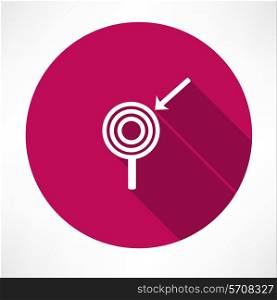 arrow with the target icon. Flat modern style vector illustration